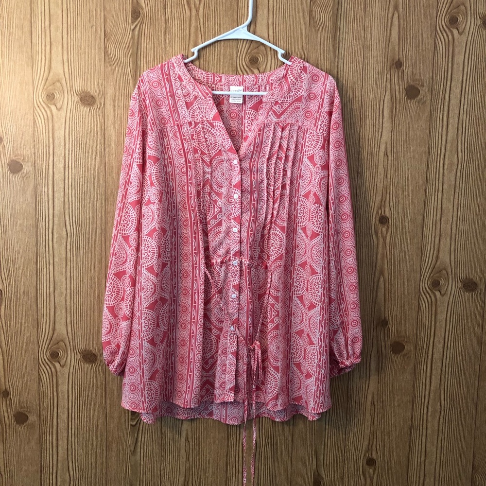 Terra Sky Woman’s Plus Pink Geo/tie back SZ 1X